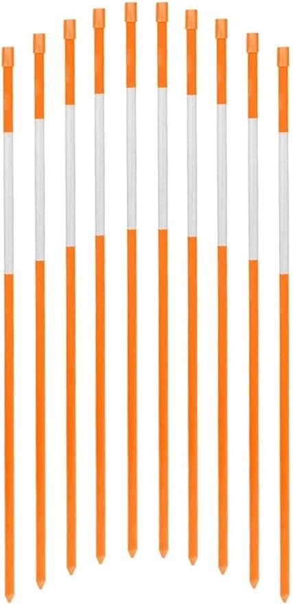 FiberMarker 48-Inch Reflective Driveway Markers, 5/16-Inch Dia Solid Snow Poles, Orange 25-Pack Reflective Snow Markers