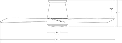 WAC Lighting Hug 3-Blade Aluminum Smart Flush Mount Ceiling Fan in Matte White