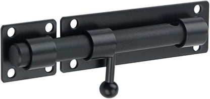 Alise 6 inch Barrel Bolt Latch,Slide Bolt Latch,Heavy Duty Solid SUS304 Stainless Steel Slide Lock for Wooden Fence,Barn Door,Interior or Outdoor Door Matte Black MS8000-B
