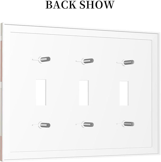 Decorative Switch Plates Boho Botanical Orange Green Beige Minimalist 3 Gang Wall Plate Triple Toggle Light Switch Cover Faceplate Electrical Wall Panels for Bedroom living Room Decor