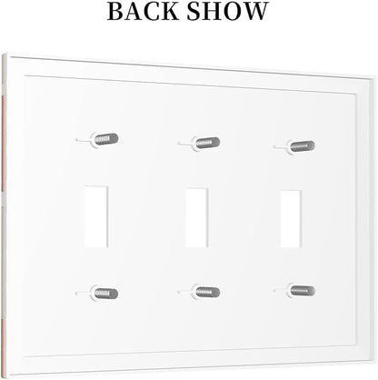 Decorative Switch Plates Boho Botanical Orange Green Beige Minimalist 3 Gang Wall Plate Triple Toggle Light Switch Cover Faceplate Electrical Wall Panels for Bedroom living Room Decor