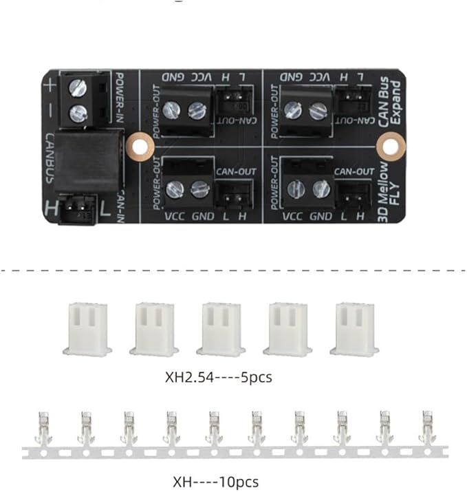 Expansion Board Module For 3D Printer, CANBus Support Up To 4 CAN Boards, Input Voltage 12V-24V, XH2.54 & KF128-5.028-2P Interfaces,For Crystal Interface Motherboard