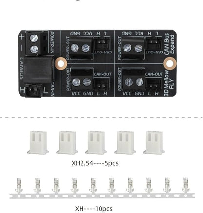Expansion Board Module For 3D Printer, CANBus Support Up To 4 CAN Boards, Input Voltage 12V-24V, XH2.54 & KF128-5.028-2P Interfaces,For Crystal Interface Motherboard