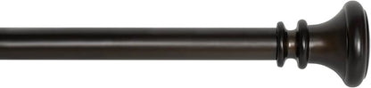 Deco Window Adjustable Curtain Rod for Windows 44 to 120 Inch Extendable Heavy Duty 1 Inch Iron Drapery Pole with Vaso Finials Wall Mounted French Door Curtain Rods (Pack of 1, Imperial Bronze)
