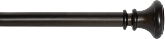 Deco Window Adjustable Curtain Rod for Windows 44 to 120 Inch Extendable Heavy Duty 1 Inch Iron Drapery Pole with Vaso Finials Wall Mounted French Door Curtain Rods (Pack of 1, Imperial Bronze)