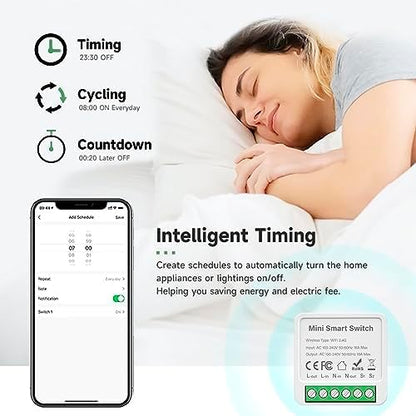 ZigBee3.0 Smart Switch Mini Relay Switch, ZigBee Smart Light Switch Need Zigbee Hub Work with Tuya Smart Life APP Smart Button Scene Remote for Tuya Smart Home Devices (2)