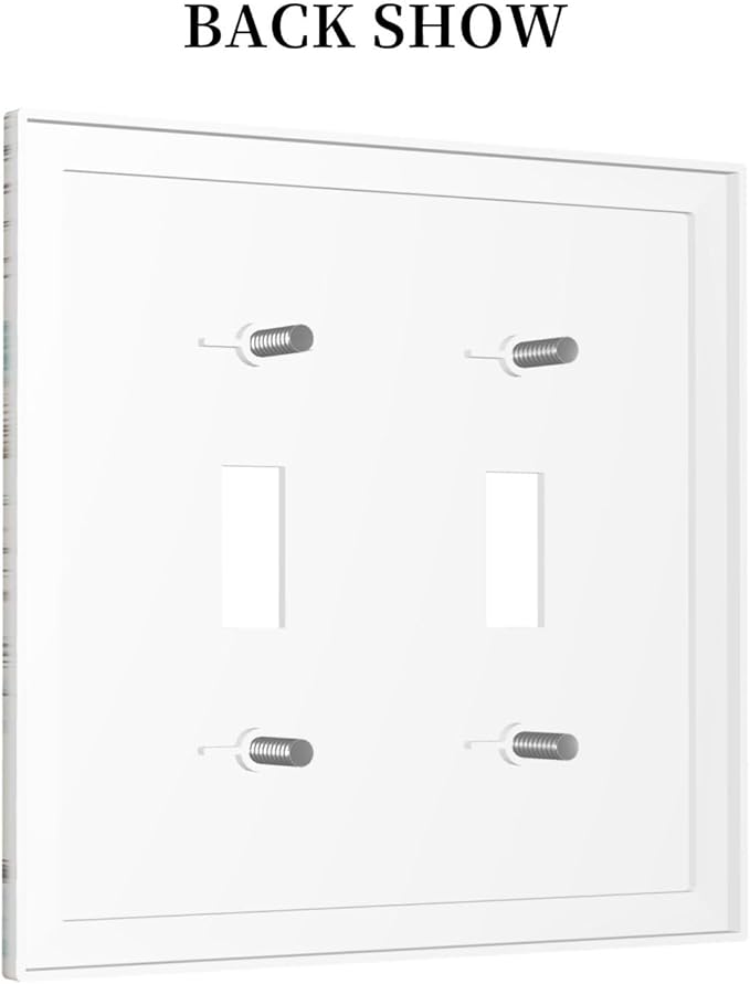 Mid Century Seashells Starfish Compass Decorative Switch Plates 2 Gang Double Toggle Outlet Light Switch Cover Wall Plate Electrical Faceplate For Nursery Kids Room Decor