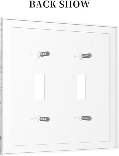 Mid Century Seashells Starfish Compass Decorative Switch Plates 2 Gang Double Toggle Outlet Light Switch Cover Wall Plate Electrical Faceplate For Nursery Kids Room Decor