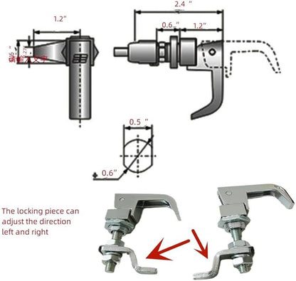 2PCS Lift and Turn Latches and Compression Latch, Adjustable Grip Handle Rotation 360 Silver
