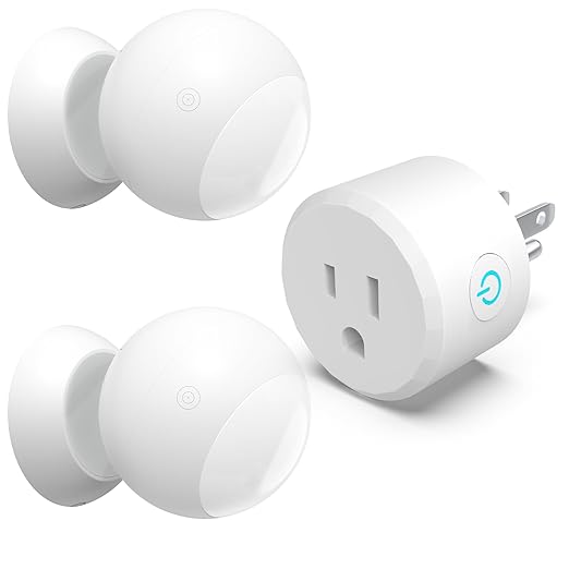 Wireless Motion Sensor Outlet Kit, 2 Sensor & 1 Outlet, Plug-N-Play PIR Motion Activated Switch with Timer, Indoor Motion Detector for Lights & Exhaust Fan of Bathroom, Garage, Laundry Room