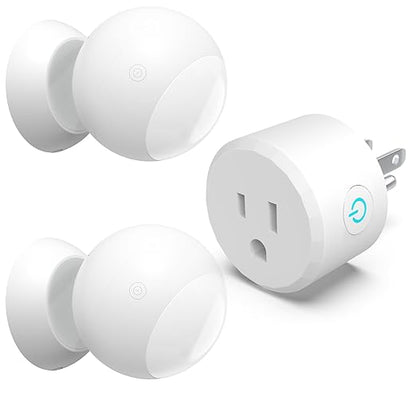 Wireless Motion Sensor Outlet Kit, 2 Sensor & 1 Outlet, Plug-N-Play PIR Motion Activated Switch with Timer, Indoor Motion Detector for Lights & Exhaust Fan of Bathroom, Garage, Laundry Room