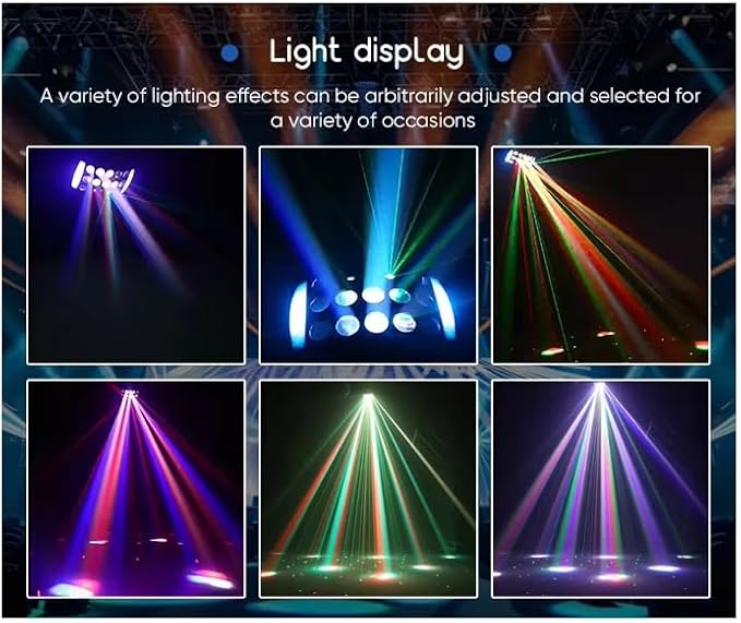 DJ Lights Party Light, Stage Disco Light 4 in 1 RGBW Derby Beam, Led Strobe, Remote & DMX Control Perfect for Wedding Bar Club Disco Party Festival Stage & DJ Lighting, Black