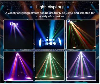 DJ Lights Party Light, Stage Disco Light 4 in 1 RGBW Derby Beam, Led Strobe, Remote & DMX Control Perfect for Wedding Bar Club Disco Party Festival Stage & DJ Lighting, Black