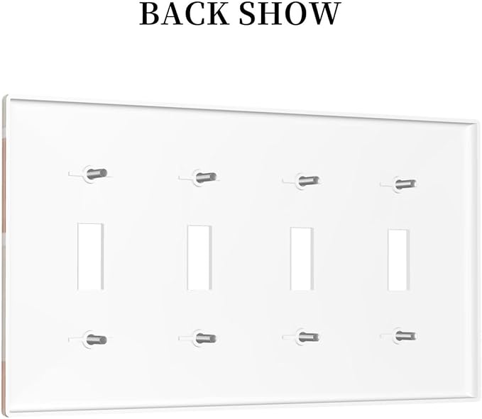 Light Switch Covers Boho Botanical Orange Green Beige Minimalist Quad Toggle Electrical Faceplate 4 Gang Wall Plate Decorative Switch Plates for Bedroom living Room Decor