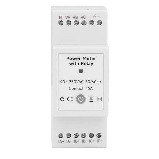 3 Phase Power Meter Smart Energy Monitor, Real Time Voltage, Current Tracker, Wi Fi, Bluetooth, Solar Energy Usage Analyzer for Home Energy Management