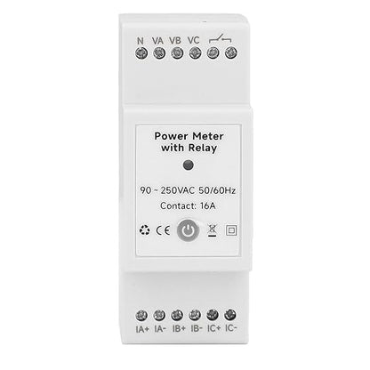 3 Phase Power Meter Smart Energy Monitor, Real Time Voltage, Current Tracker, Wi Fi, Bluetooth, Solar Energy Usage Analyzer for Home Energy Management