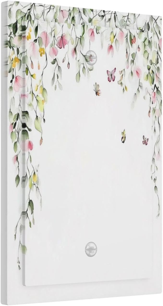 Watercolor Flowers Vine Colorful Butterfly Floral Light Switch Cover Plate 1 Gang No Device Blank Electrical Wall Plates Faceplate Decorative Switch Plate For Bed Room Living Room Decor