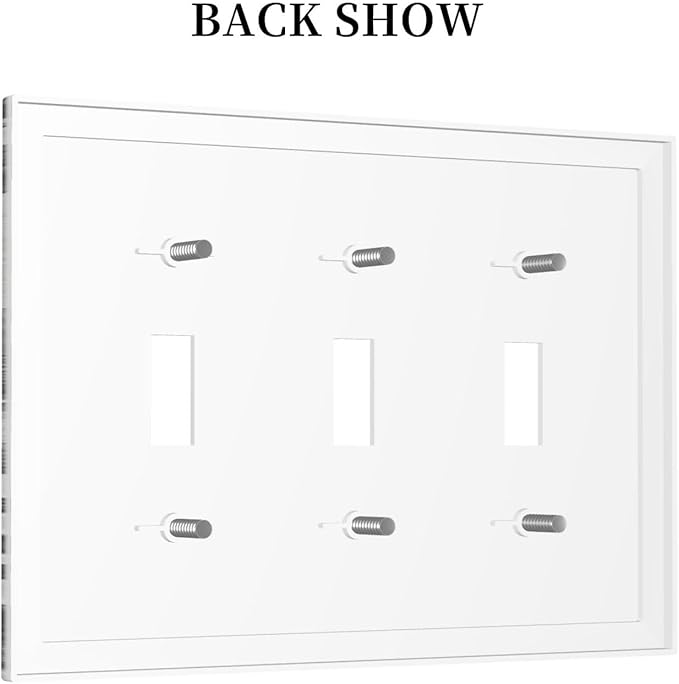 Decorative Switch Plates Black Breezy Watercolor Garden Floral 3 Gang Wall Plate Triple Toggle Light Switch Cover Faceplate Electrical Wall Panels for Bedroom Home Decor