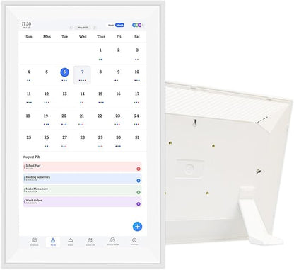 15.6 Inch Skylight Calendar, 1080p Dual Touch Screen Simple Setup Automatic Synchronization Horizontal Vertical Smart Digital Calendar (US Plug 100‑240V)