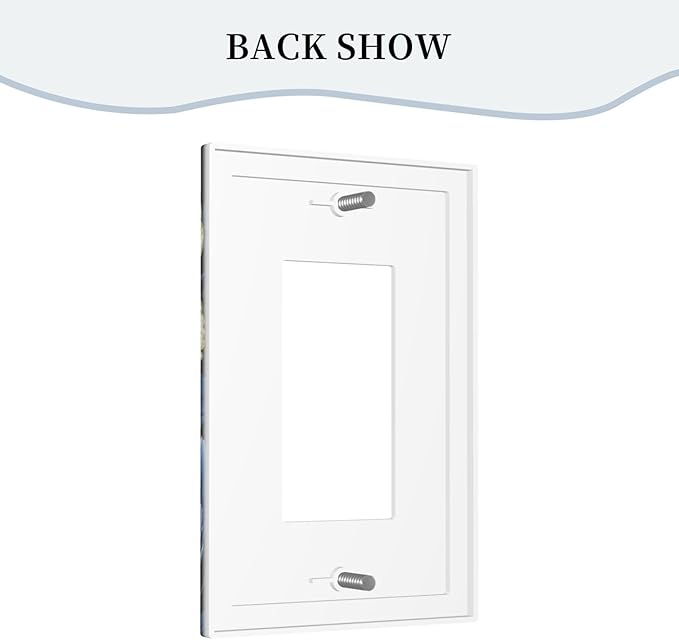 Blue White Flowers Single Decora Outlet Wall Plate 1 Gang Rocker Decorative Switchplate Faceplate GFCI Light Switch Covers for Home Living Decor
