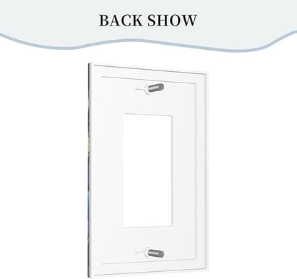 Blue White Flowers Single Decora Outlet Wall Plate 1 Gang Rocker Decorative Switchplate Faceplate GFCI Light Switch Covers for Home Living Decor
