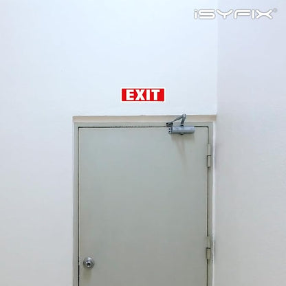 iSYFIX Exit Signs Stickers – 2 Pack 12x4 Inch – Premium Self-Adhesive Vinyl, Laminated for Ultimate UV, Weather, Scratch, Water and Fade Resistance, Indoor and Outdoor