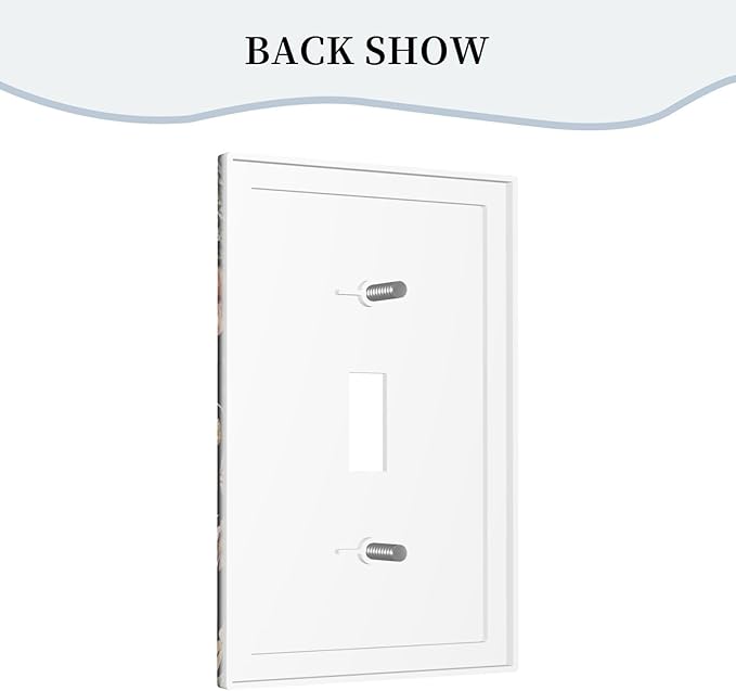 Decorative Light Switch Plate Covers Boho Black Butterfly Rustic Flower 1 Gang Light Switch Cover Plate Single Toggle Wall Plate Outlet Covers Faceplate for Bedroom Home Decor