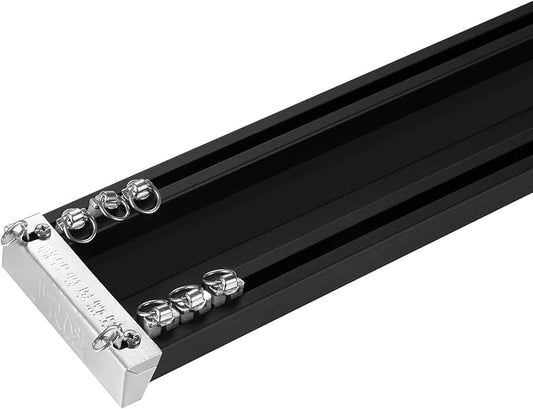 ZSHINE Heavy-Duty Curtain Conjoined Double Track rails Ceiling Mounting for Living Room Bedroom Room Divider (Black 13.1ft)