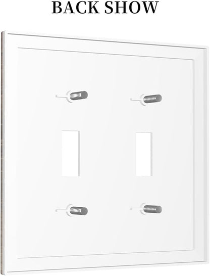 Cool Brown Wood Style Vintage Rustic Print Decorative Switch Plates 2 Gang Double Toggle Outlet Light Switch Cover Wall Plate Electrical Faceplate for Farmhouse Home Decor