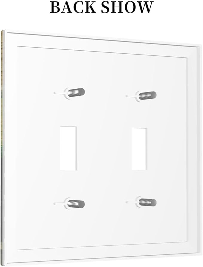 Decorative Switch Plate Covers Vintage Style Cat City Stamp 2 Gang Double Toggle Light Switch Cover Plate Electrical Wall Plate Outlet Cover for Bedroom Home Decor