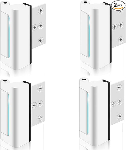 Door Reinforcement Lock with Screws, Add Extra Home Security Door Latch Safety Childproof Door Lock for Inward Swing Door Night Lock Withstand 800 Lbs (4 Pack)
