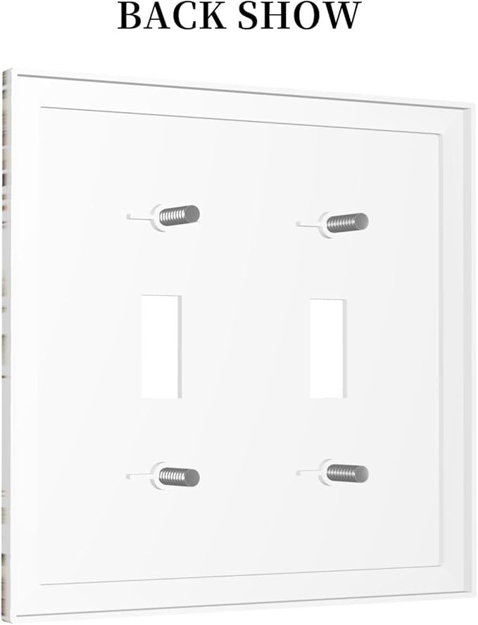 Decorative Switch Plates Vintage Warm Color Orange Flowers And Leaves 2 Gang Double Toggle Outlet Light Switch Cover Wall Plate Electrical Faceplate for Bedroom living Room Decor