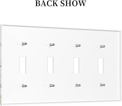 Watercolor Wildflower Colorful Floral Plant Light Switch Covers Quad Toggle Electrical Faceplate 4 Gang Wall Plate Decorative Switch Plates for Bed Room Living Room Decor