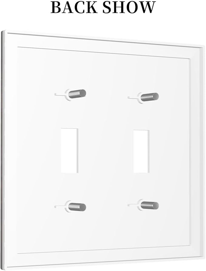 Decorative Light Switch Cover Plate Vintage Brown Farmhouse Barn Door 2 Gang Outlet Covers Double Toggle Wall Plates for Electrical Outlets Switch Plate Covers Faceplate for Bedroom Home Decor