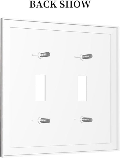 Decorative Light Switch Cover Plate Vintage Brown Farmhouse Barn Door 2 Gang Outlet Covers Double Toggle Wall Plates for Electrical Outlets Switch Plate Covers Faceplate for Bedroom Home Decor