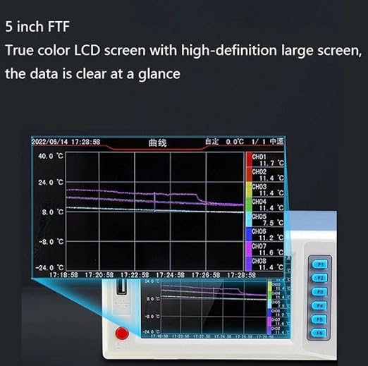 East Tester 8 Channels Temperature Recorder Temperature Data Logger 5 inches LCD Display Screen for Digital Show,ET3916-8