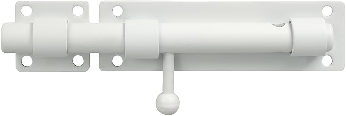 Alise 8 inch Barrel Bolt Latch,Slide Bolt Latch,Heavy Duty Solid SUS304 Stainless Steel Slide Lock for Wooden Fence,Barn Door,Interior or Outdoor Door White