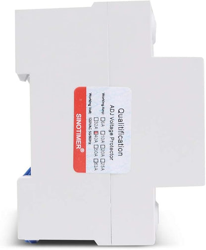 Adjustable Voltage Protector SINOTIMER Surge Protective Relay with 2 LED Displays Overvoltage and Undervoltage Current Limit Devices, 40A Load(Economical), Used in AC120V Residential