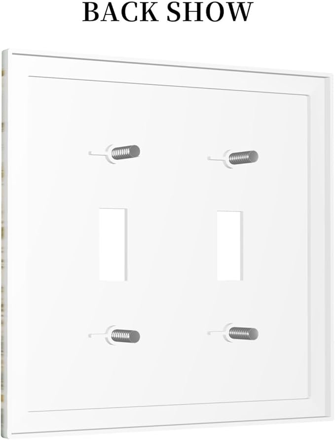 White Wildflowers Daisy Vintage Floral Decorative Switch Plates 2 Gang Double Toggle Outlet Light Switch Cover Wall Plate Electrical Faceplate for Bed Room Living Room Decor