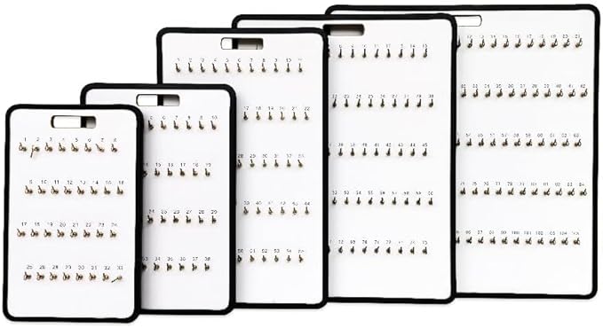 MICRO TEC Masonite Key Holder Wall Mount with 75 Spring-Lock Hooks 24" × 31-3/4" – Wall Mounted Key Organizer Board with Metal Trim and Handle – Dealership, Office, Garage Key Rack Cabinet - Pack of 1