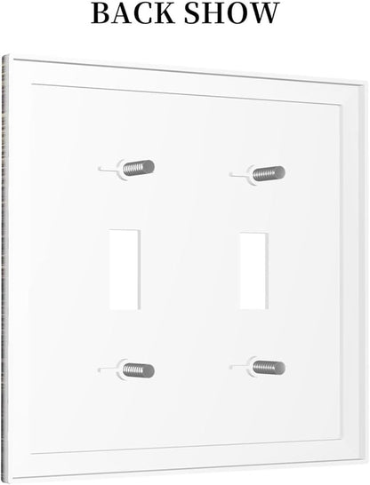 Decorative Switch Plates Vintage Industrial Rusty Metallic 2 Gang Double Toggle Outlet Light Switch Cover Wall Plate Electrical Faceplate For Farmhouse Cabin Decor