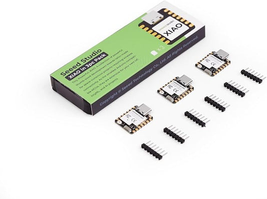 XIAO MG24 3PCS Pack - Silicon Labs EFR32MG24, Matter Native Over Thread/BLE 5.3, Arduino Compatible, 1.95μA Ultra-Low-Power, On-Board Antenna, 19 GPIOs