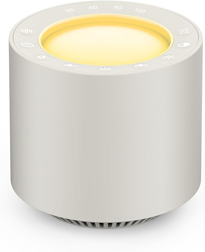Baby White Noise Machine: Red Light Therapy Sleep Sound Machine with 38 Soothing Sounds & Calming Womb Soother Shusher, Memory Function, Dimmable Nursery Night Light with Timer, Baby Gift