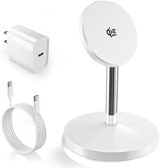 Magnetic Wireless Charger iPhone Stand,Qi2.2-Certified 25W Mag-Safe Charger Fast Charging Stand 35W USB C Adapter 6FT Cable Wireless Fast Charge Station for iPhone 17 Pro Max/17/16/15/14/13/12,AirPods