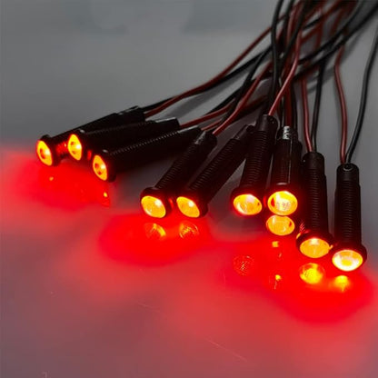 10pcs LED Plastic Indicator Pilot Light AC/DC 12-24V Mounting Hole Size 6mm(Red)