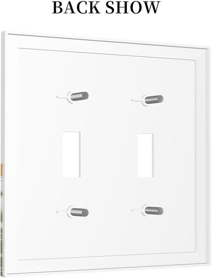 Decorative Switch Plates Colorful Wildflowers Plant Floral Daisy 2 Gang Double Toggle Outlet Light Switch Cover Wall Plate Electrical Faceplate For Bed Room Living Room Decor