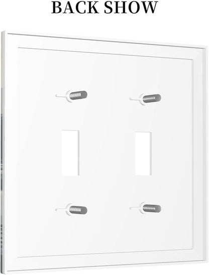 Decorative Switch Plates Prehistoric World Dinosaur Cartoon Fores 2 Gang Double Toggle Outlet Light Switch Cover Wall Plate Electrical Faceplate for Kids Room Nursery Decor