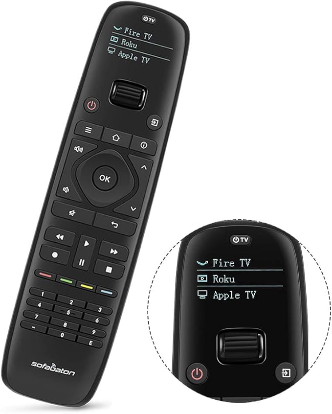 SofaBaton U1 Universal Remote with OLED Display and Smartphone APP, All in One Universal Remote Control for up to 15 Entertainment Devices, Compatible with Smart TVs/DVD/STB/Projector so on