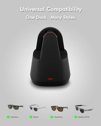 Doohoeek Charging Dock for Meta Ray-Ban Glasses, Scratch-Proof & Weighted Base Charging Station for Oakley Meta Glasses, AI Glasses Charger for Wayfarer, Skyler, Headliner & HSTN