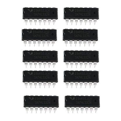 50Pcs 5 Values 74LSxx Series Logic IC Assortment Kit - IC Socket - 74LS00 74LS02 74LS04 74LS08 74LS32 IC Chip